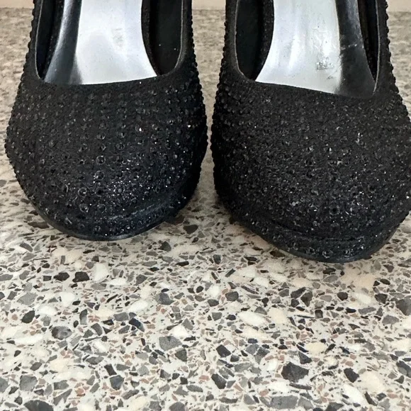 Sparkle black high heels black size 7 truffle used occasion wedding occasion - Picture 4 of 16